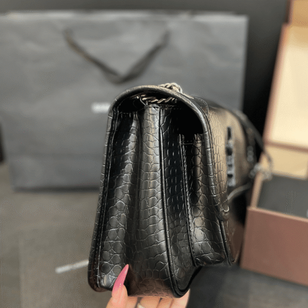 Saint Laurent Niki Bag Black Croc 11 Inches