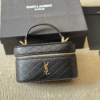 Saint Laurent Quilted Mini Vanity Bag Black 7.1 Inches 7667311El071000