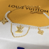 Louis Vuitton Monogram Flower Pearl Charm Bracelet Gold-Tone