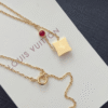 Louis Vuitton Monogram Flower Pendant Necklace Gold-Tone