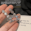 Chanel Cc Logo Drop Earrings With Pearls And Rhinestones Silver-Tone