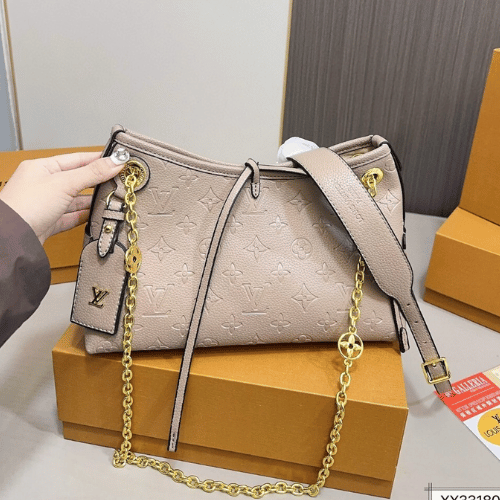 Louis Vuitton Carryall Tote Monogram Empreinte Beige 10.6 Inches