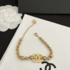 Chanel Cc Logo Bead Bracelet Gold-Tone
