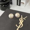 Yves Saint Laurent Cassandre Logo Tassel Earrings Gold-Tone