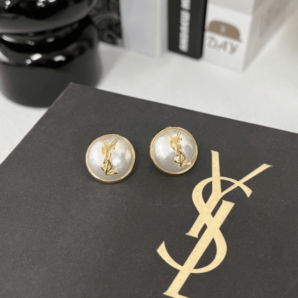 Yves Saint Laurent Cassandre Logo Tassel Earrings Gold-Tone