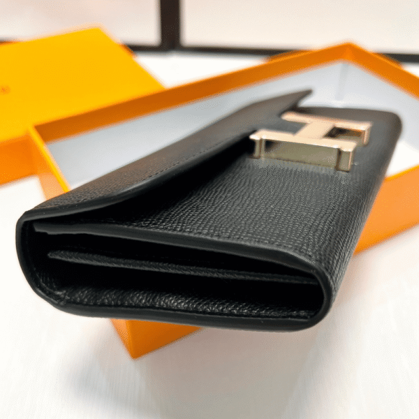 4-494 Hermès Constance Long Wallet Black 7.5 Inches