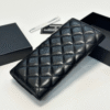 Chanel Quilted Long Flap Wallet Black 7.7 Inches