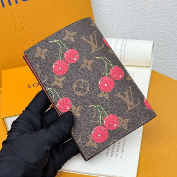 4-496 Louis Vuitton X Murakami Cherry Passport Holder 5.5 Inches M13424