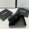 Chanel Zipped Coin Purse Black Gold Hardware 3.5 Inches