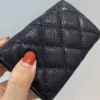 4-518 Chanel Classic Tri-Fold Wallet Black Caviar Gold Hardware 4.3 Inches