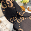 Gucci Jumbo Gg Monogram Wool Cashmere Scarf Brown/Black 74.8 Inches