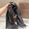 4-524.png Gucci Monogram Wool Scarf Grey/Black 70.8 Inches