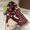 Gucci Jumbo Gg Monogram Wool/Cashmere Scarf Burgundy/Beige 74.8 Inches