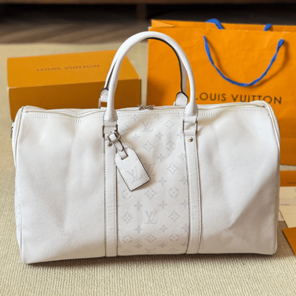 Louis Vuitton Keepall 40 Monogram Empreinte White 15.7 Inches M30885