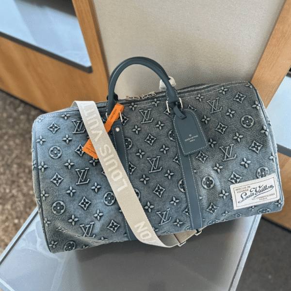 Louis Vuitton Keepall 50 Denim Monogram Blue 20 Inches