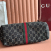 4-570 Gucci Gg Ophidia Giglio Tote Shoulder Bag Black 9.8 Inches 853971 FAFYU 1155
