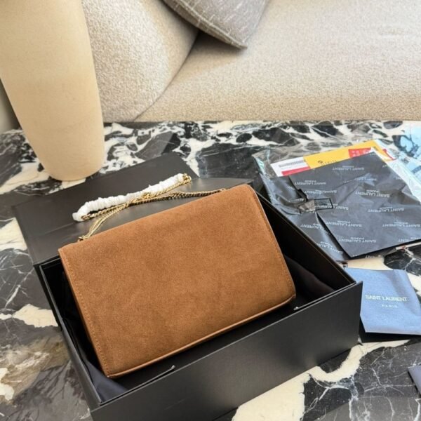4-62 Saint Laurent Kate Medium Tassel Crossbody Bag Brown 8.7 Inches