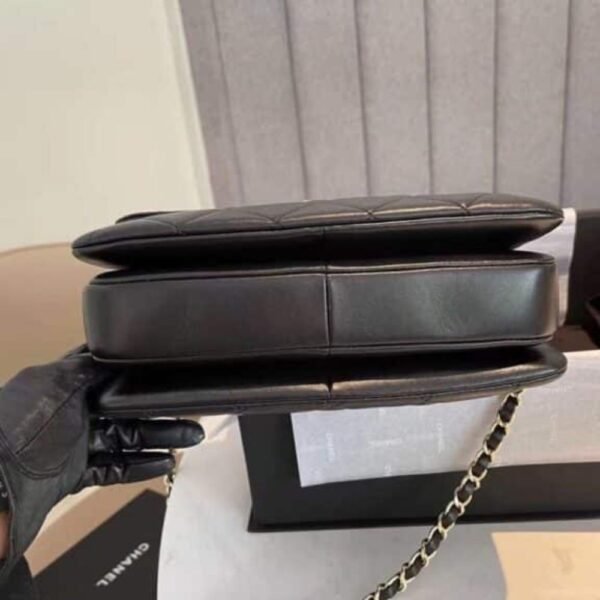 4-73 Chanel Flap Bag With Top Handle Bag With Gold Metal Black 9.8 Inches A92236 Y60767 94305