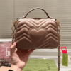 Gucci Gg Marmont Top Handle Chain Shoulder Bag Nude 8.3 Inches