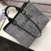 Chanel Deauville Tote Raffia Canvas Bag Black 14.9 Inches