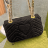 Gucci Gg Marmont Velvet Shoulder Bag Black 10.2 Inches