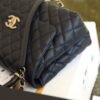 Chanel Large Flap Bag With Top Handle Black 11 Inches A92991