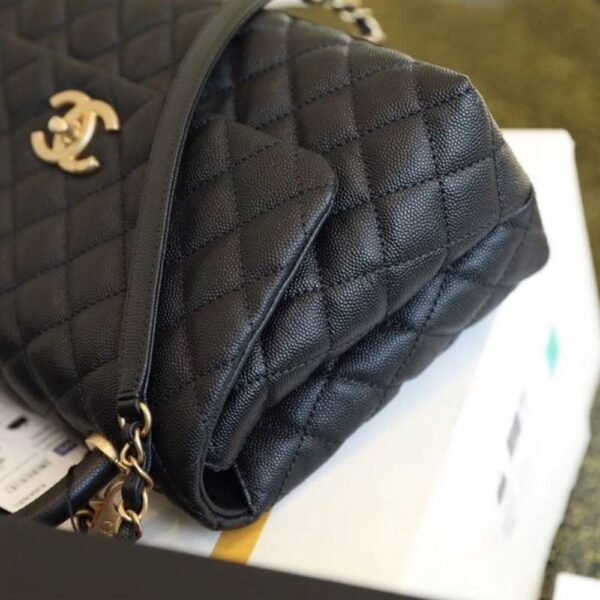 Chanel Large Flap Bag With Top Handle Black 11 Inches A92991