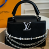 Louis Vuitton Capucines BB With Pearl And Chain Black 10.6 Inches