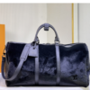 413 Louis Vuitton Puffy Shearling Keepall Bandoulière 50 Black 19.7 Inches M23108