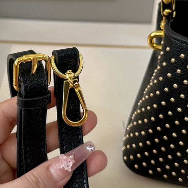 Louis Vuitton Capucines Mini With Studs Black 7.9 Inches