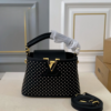 Louis Vuitton Capucines Mini With Studs Black 7.9 Inches
