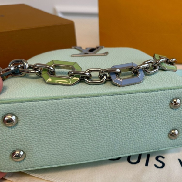 Louis Vuitton Capucines Mini With Chain Blue 7.9 Inches