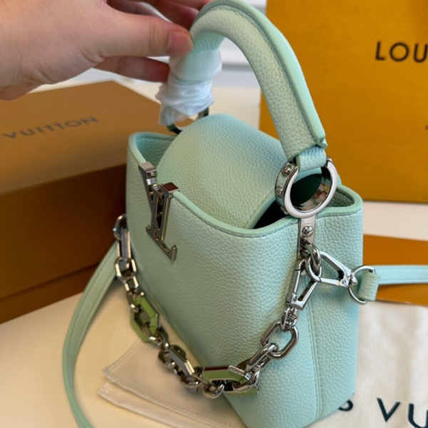 Louis Vuitton Capucines Mini With Chain Blue 7.9 Inches