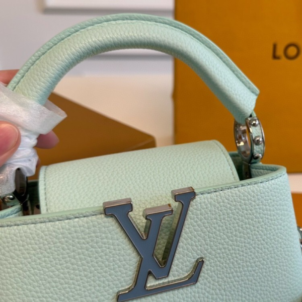 Louis Vuitton Capucines Mini With Chain Blue 7.9 Inches