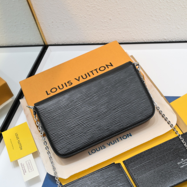 Louis Vuitton Pochette Félicie Epi Black 8.3 Inches M62648