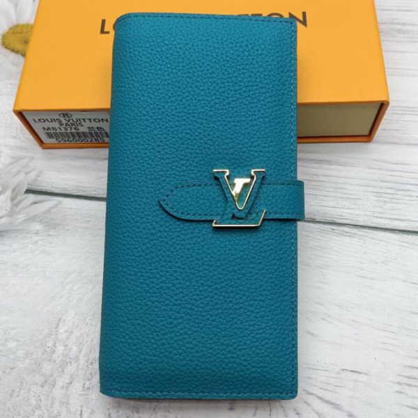 Louis Vuitton Vertical Wallet Colvert Blue 7.5 Inches M81499