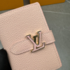 Louis Vuitton Vertical Compact Wallet Capucines Taurillon Pink 3.5 Inches M82198