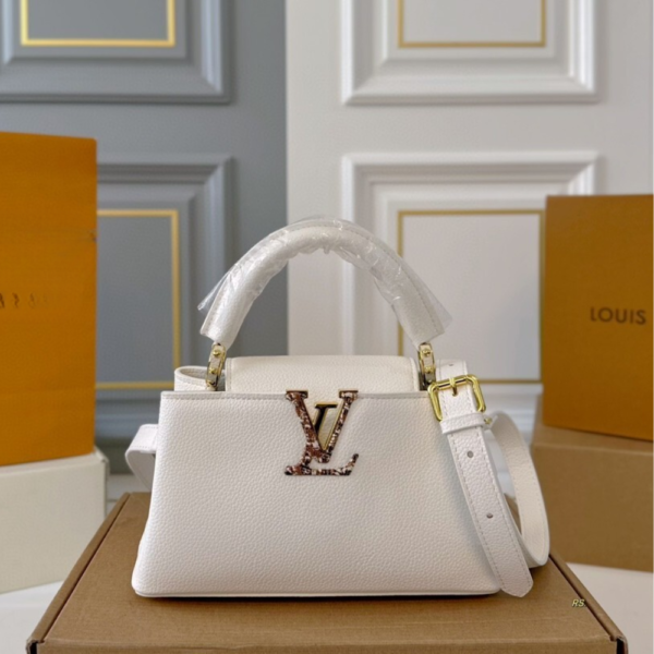 Louis Vuitton Capucines Mini White 8.7 Inches
