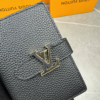 464-1 Louis Vuitton Vertical Compact Wallet Capucines Taurillon Black / Arizona Beige 3.5 Inches M82198