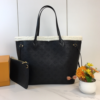 Louis Vuitton Neverfull Monogram Shearling Trim MM Black M56960 12.2 Inches