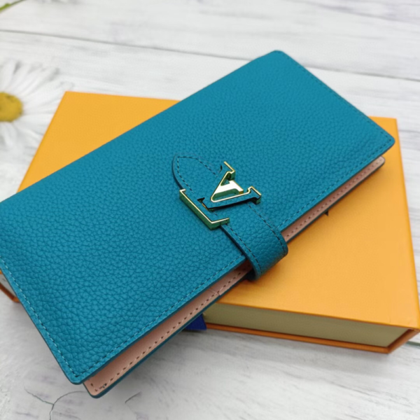 Louis Vuitton Vertical Wallet Colvert Blue 7.5 Inches M81499