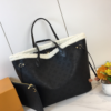 Louis Vuitton Neverfull Monogram Shearling Trim MM Black M56960 12.2 Inches