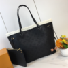 Louis Vuitton Neverfull Monogram Shearling Trim MM Black M56960 12.2 Inches