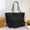 Louis Vuitton Neverfull Monogram Shearling Trim MM Black M56960 12.2 Inches