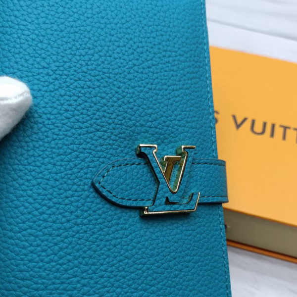 Louis Vuitton Vertical Wallet Colvert Blue 7.5 Inches M81499