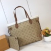 Louis Vuitton Neverfull Monogram Shearling Trim MM 12.2 Inches M56960