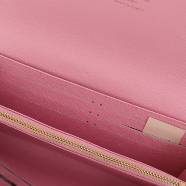 Louis Vuitton Sarah Wallet Damier Ebene Pink 7.5 Inches N40722