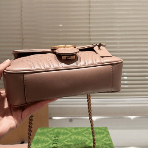 Gucci Gg Marmont Small Matelassé Shoulder Bag Nude 8.7 Inches