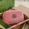 Gucci Gg Marmont Velvet Camera Bag Pink 9.4 Inches