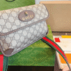 Gucci Tiger Head Gg Small Shoulder Bag Brown 9.4 Inches